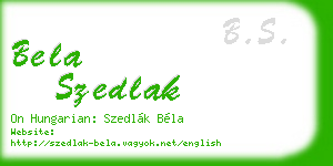 bela szedlak business card